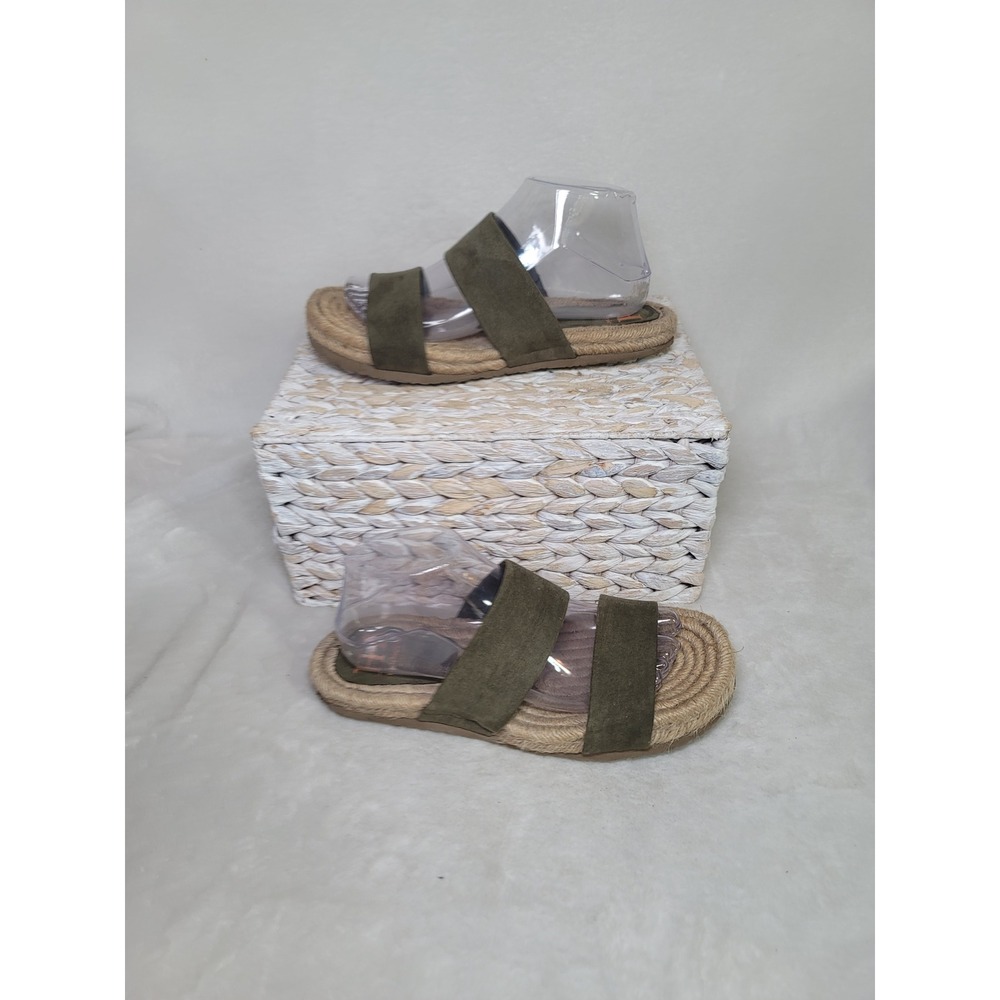 Haute Hippie Boho Chic Festival Slides Sandals Forest‎ Green Vaca Resort Size 9
